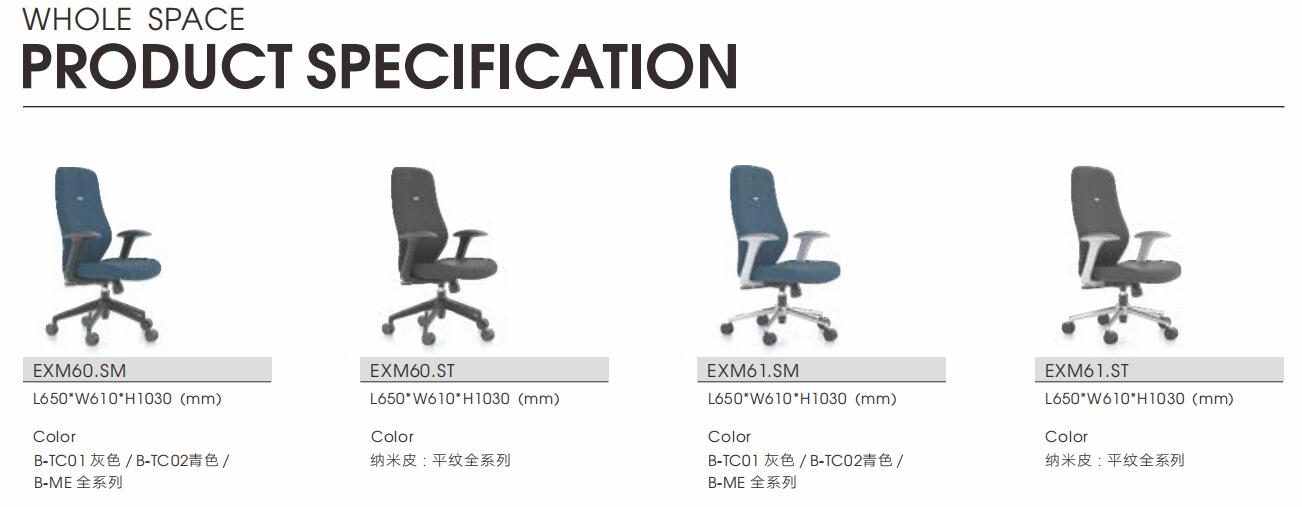星(xing)邁係列(lie)職(zhi)員椅(yi)尺(chi)寸及顔色