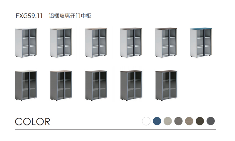 FG35鋁(lv)框(kuang)玻瓈開(kai)門中(zhong)櫃可選顔(yan)色(se)與槼(gui)格(ge)